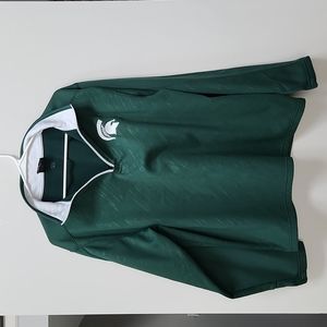 Michigan State University MSU Colosseum Green White Quarter Zip Men's Large